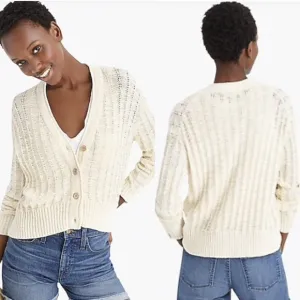 J. Crew Point Sur textured V-neck cardigan sweater