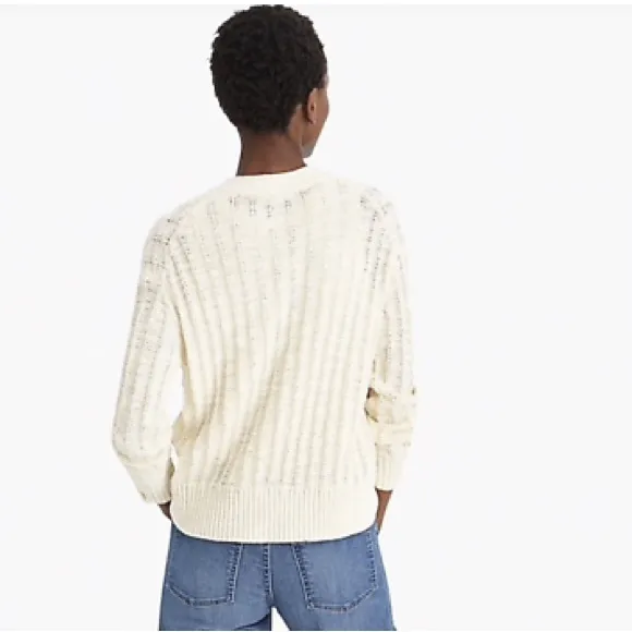 J. Crew Point Sur textured V-neck cardigan sweater