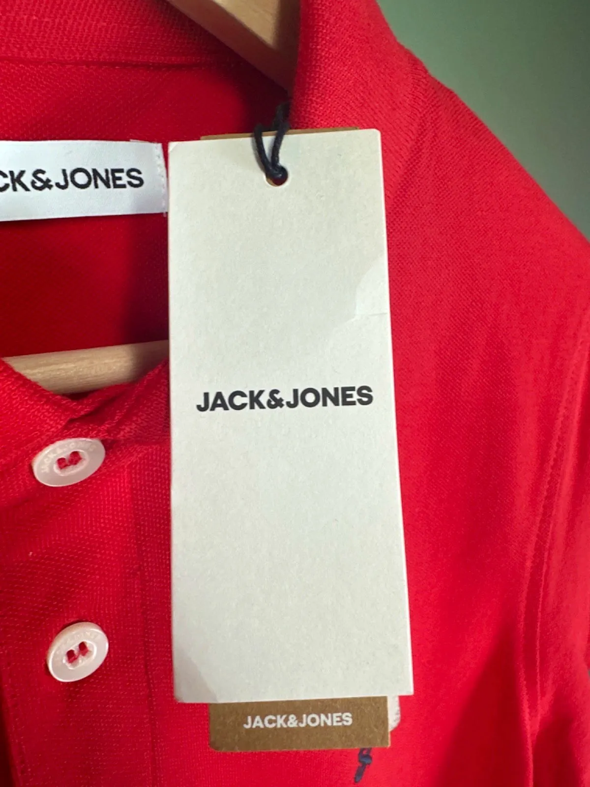 Jack & Jones Red True Red/Classic Polo Shirt UK M