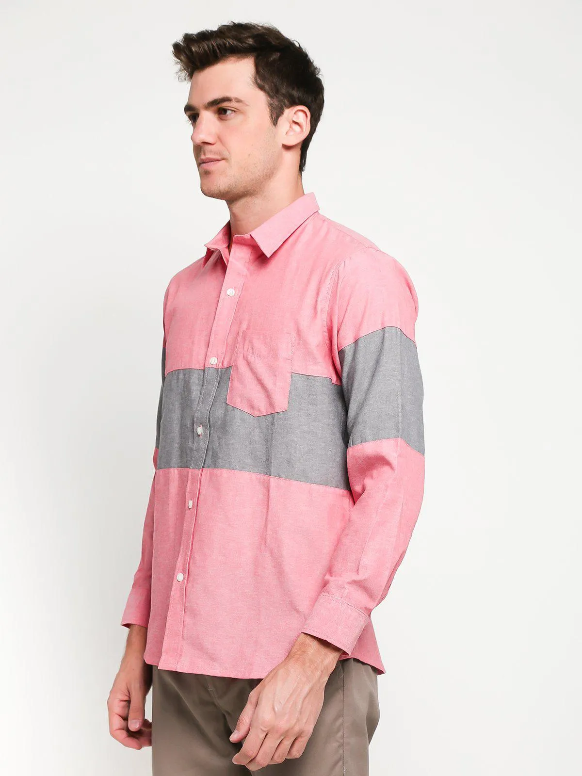 Jackhammer Oxford Panel Shirt Red