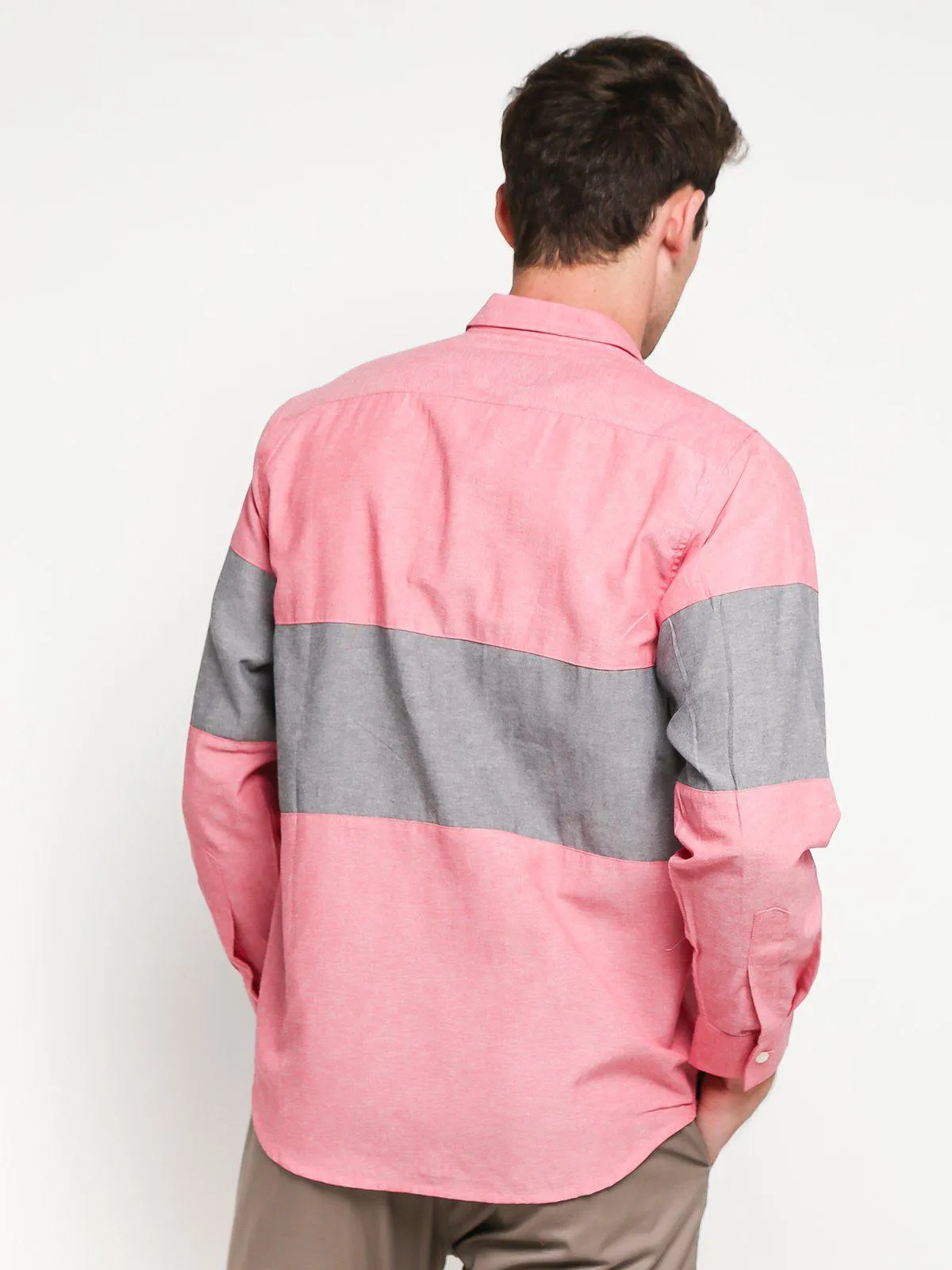 Jackhammer Oxford Panel Shirt Red