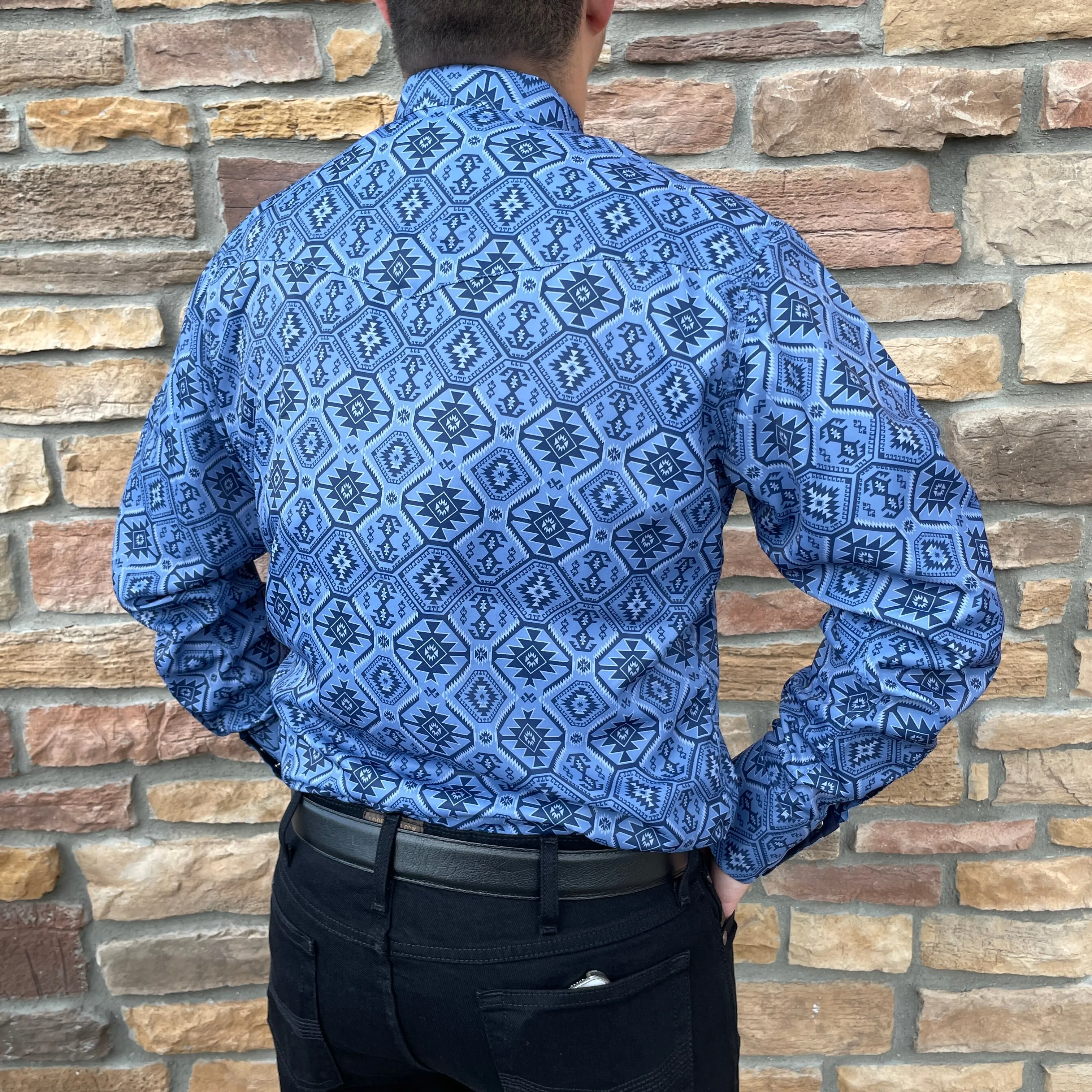 Javier Aztec 101 Blue Shirt