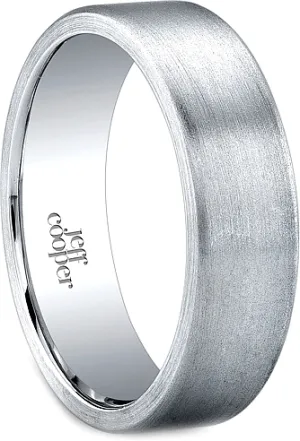 Jeff Cooper Brush Finish Men's Wedding Band-6mm