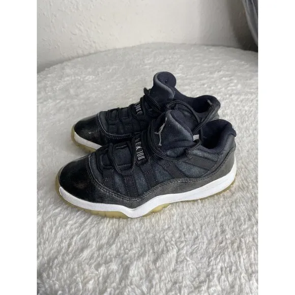 Jordan 11 Retro Low Barons 2017 Black Golf Size Kids 12