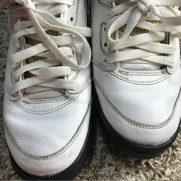 Jordan 5 retro fire red silver tongue size 7Y