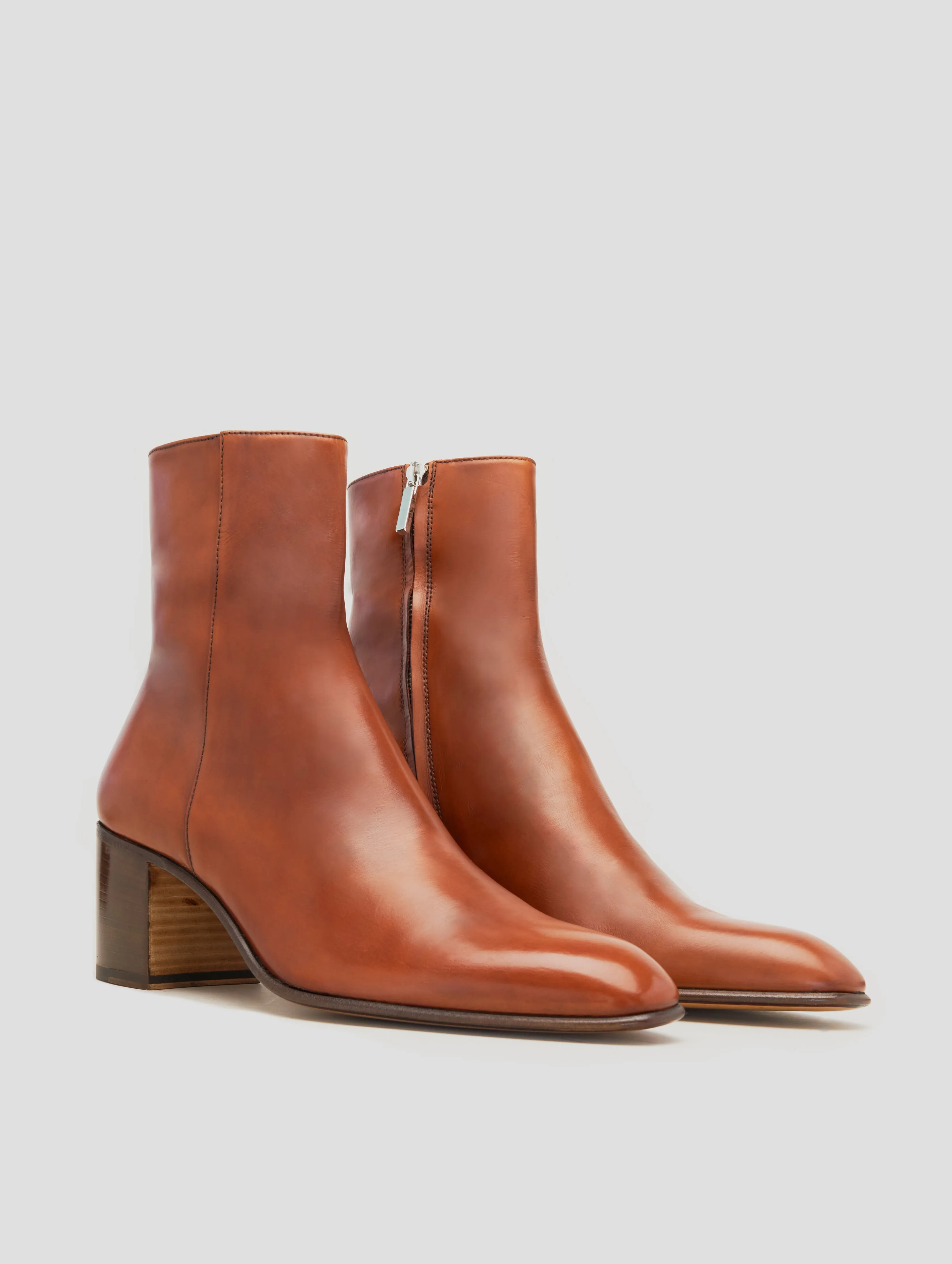 JUAN 60MM ANKLE BOOT IN BRICK CALFSKIN - Woman