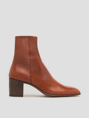 JUAN 60MM ANKLE BOOT IN BRICK CALFSKIN - Woman