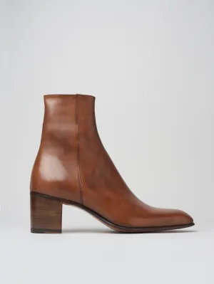 JUAN 60MM ANKLE BOOT IN TOBACCO CALFSKIN - Woman