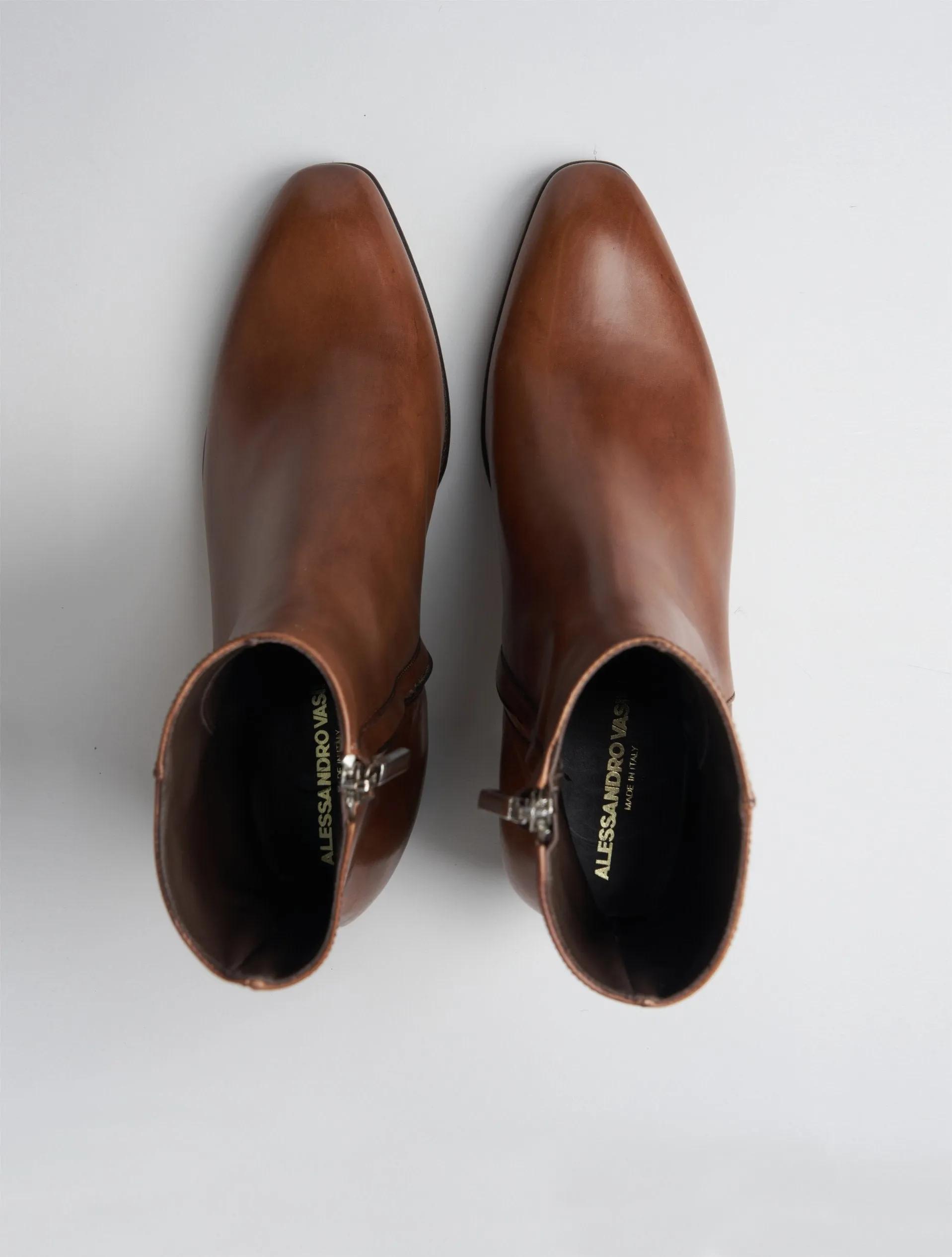 JUAN 60MM ANKLE BOOT IN TOBACCO CALFSKIN - Woman
