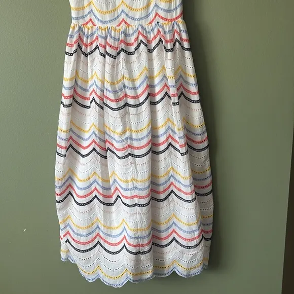 Just Me White Eyelet Ruffle Sleeves Midi Dress Sz S Easter Spring Summer Wedding