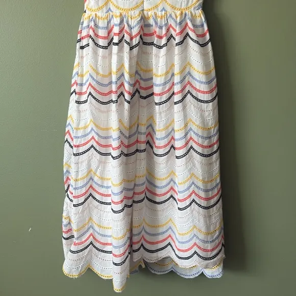 Just Me White Eyelet Ruffle Sleeves Midi Dress Sz S Easter Spring Summer Wedding