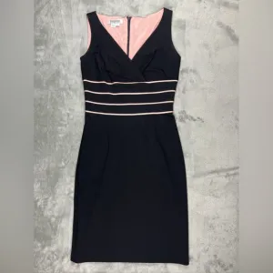 Kay Unger Black &amp; Pink Career Portrait Collar Cocktail Party Dress Womens Size 4