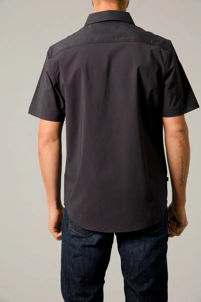 Kimes Ranch Men's Black Linville Short Sleeve Dress Shirt