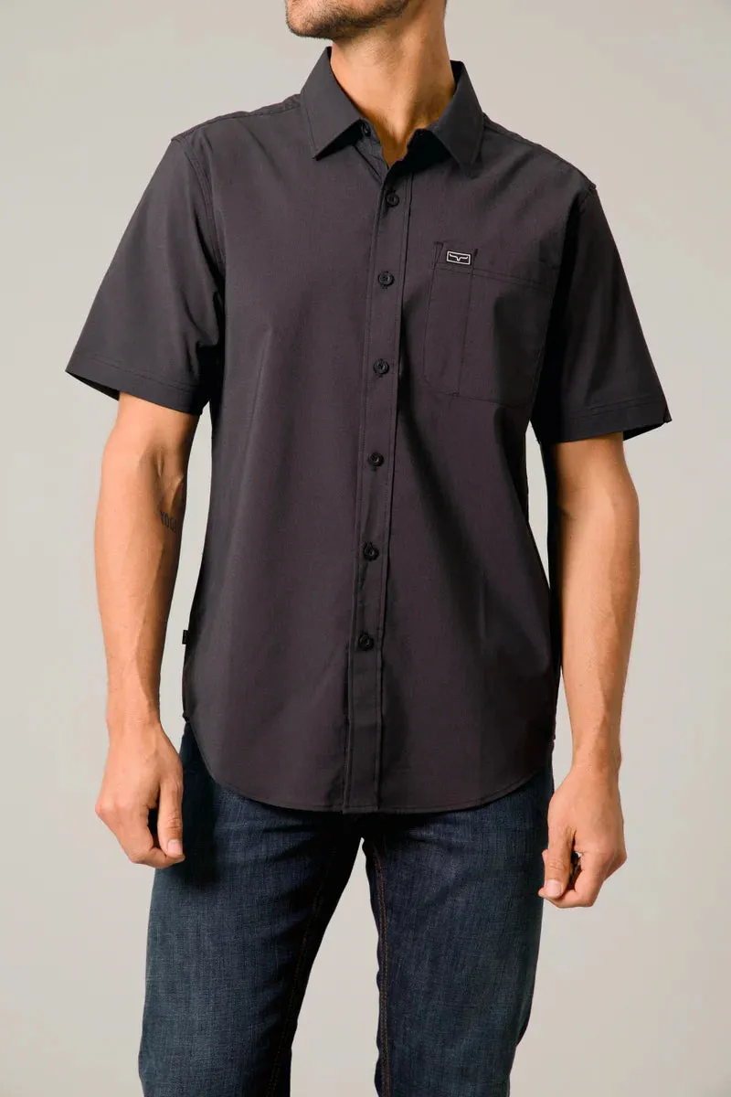 Kimes Ranch Men's Black Linville Short Sleeve Dress Shirt