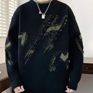 Knitwave™ | Men's Casual Distressed Sweater | Soft Knit Fabric, Relaxed Fit & Trendy Design