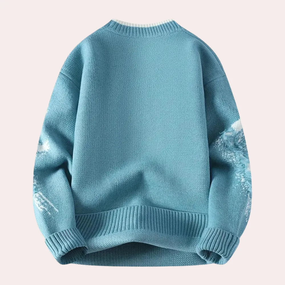 Knitwave™ | Men's Casual Distressed Sweater | Soft Knit Fabric, Relaxed Fit & Trendy Design
