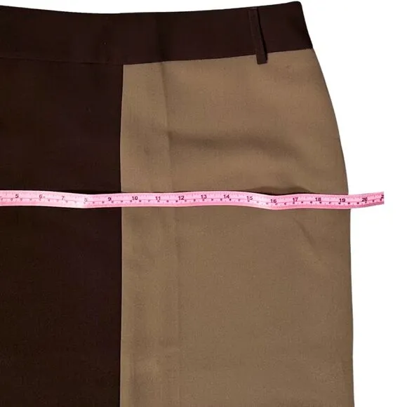 La Gazzetta Long Skirt Womens‎ Lined Zip Slit Belt Loop Sz 8 Brown/Olive Classic