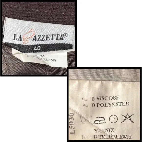 La Gazzetta Long Skirt Womens‎ Lined Zip Slit Belt Loop Sz 8 Brown/Olive Classic