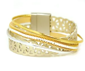 Lacey Cut Out Gold Wrap Bracelet