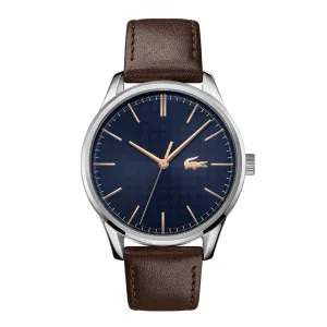 Lacoste Vienna Navy Dial Brown Leather Strap Men's Watch