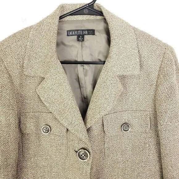 Lafayette 148 Blazer Womens 8 Wool Career Professional Academia High Quality