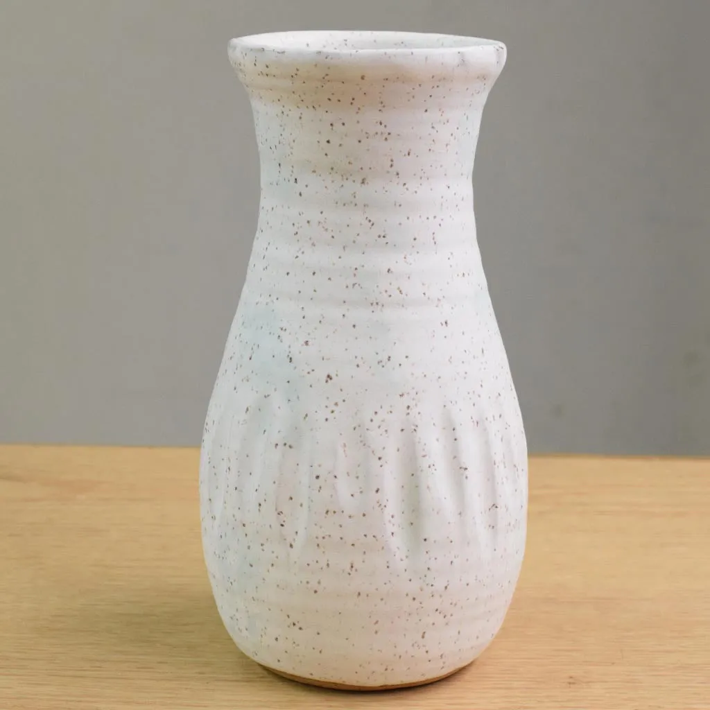 Large Vase with Grooves Seafoam