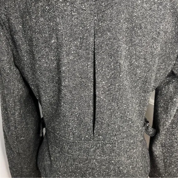 Lauren Ralph Lauren Charcoal Gray Moto Bomber Lambswool Tweed Jacket