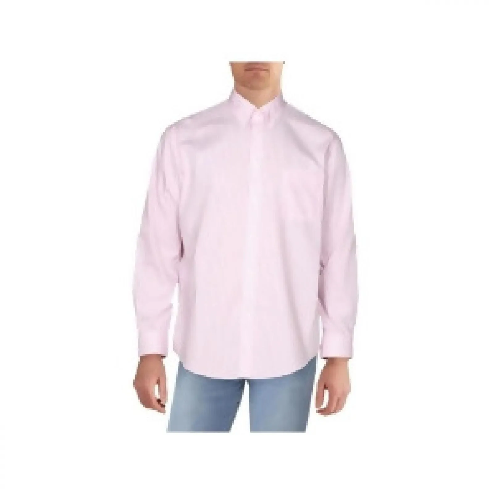 Lauren Ralph Lauren Mens Pink Striped Point Collar Classic Fit Dress Shirt