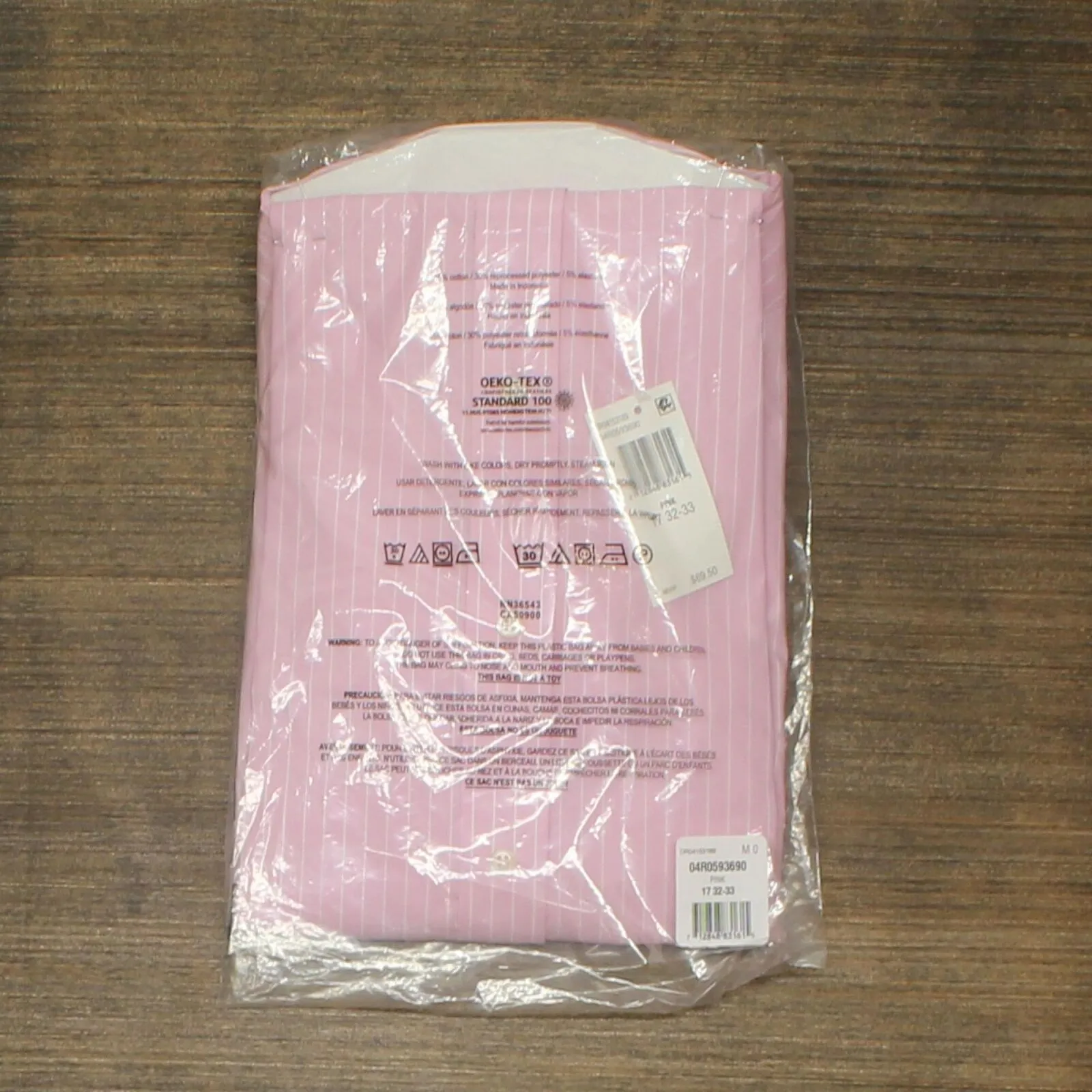 Lauren Ralph Lauren Mens Pink Striped Point Collar Classic Fit Dress Shirt