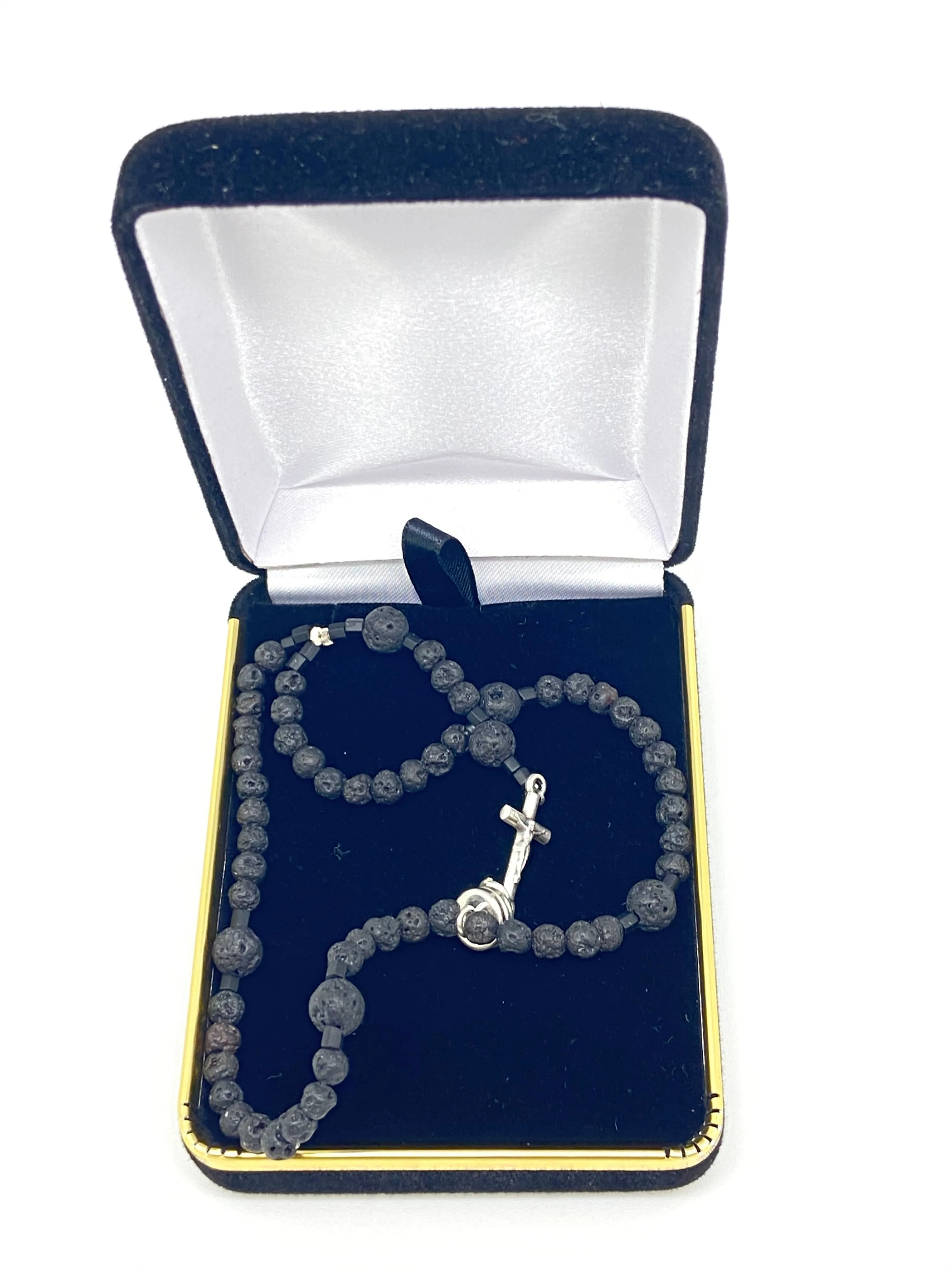 Lava Rock Men's Wrist Rosary