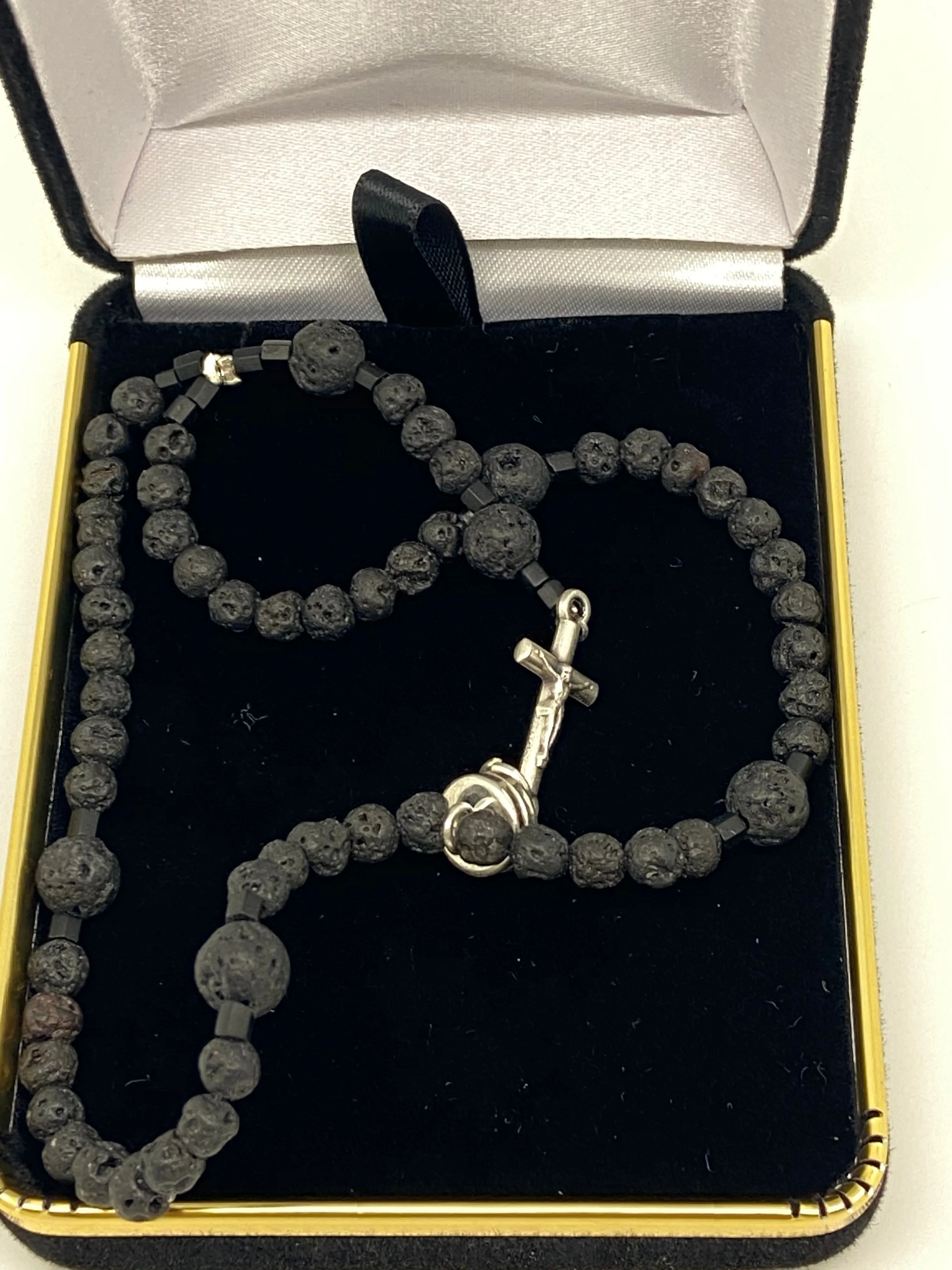 Lava Rock Men's Wrist Rosary