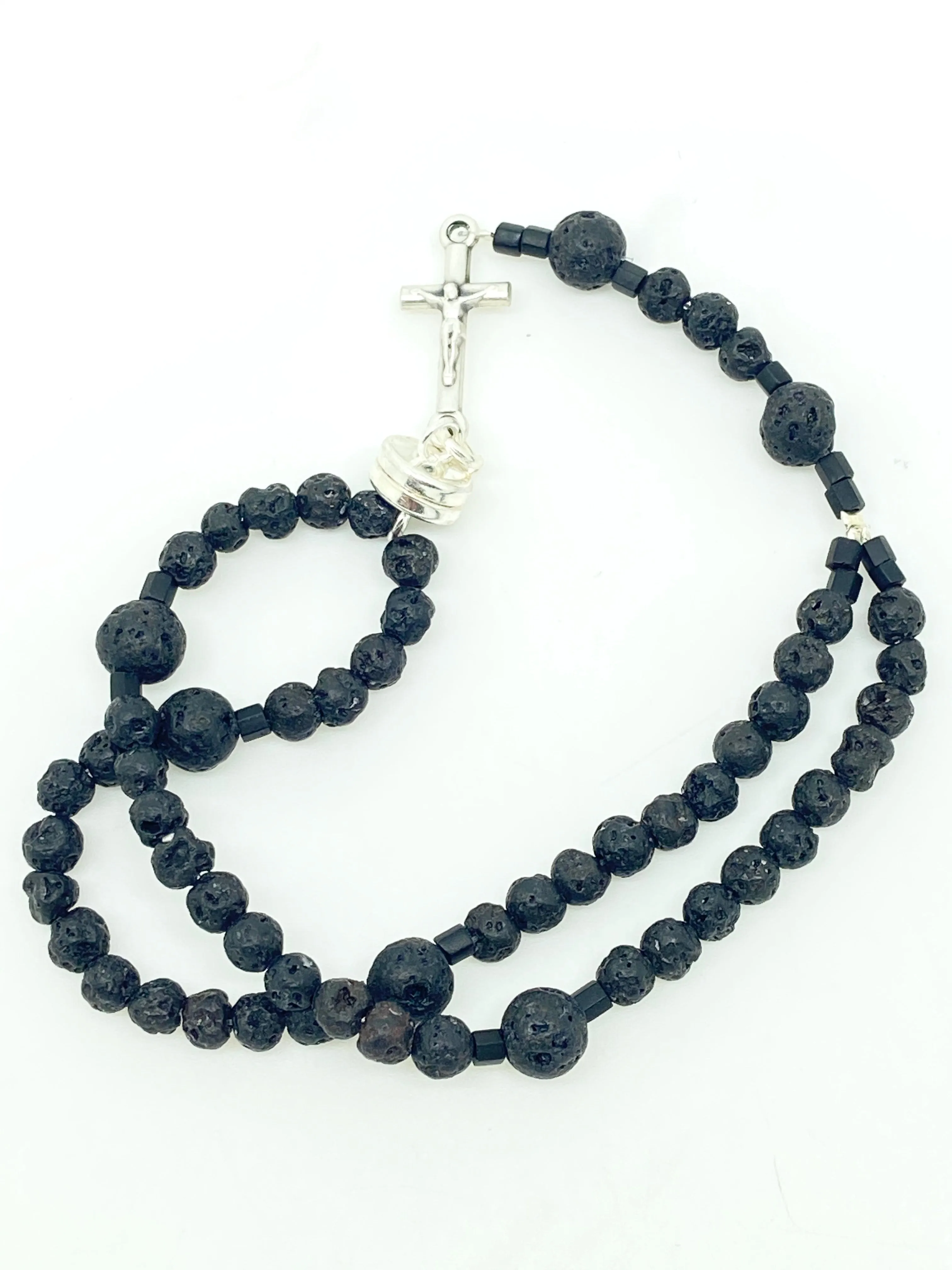 Lava Rock Men's Wrist Rosary