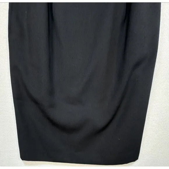 Le Suit Womens Skirt &amp; Jacket Suit Size 10P Petites Black Six Front Buttons