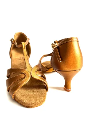 Leather Dark Tan - 55 mm/ 2’ heel