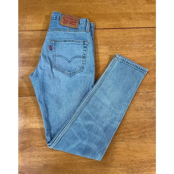 Levis 512 Vintage Straight Leg Jeans Denim Pants High Rise Light Wash, Size 29