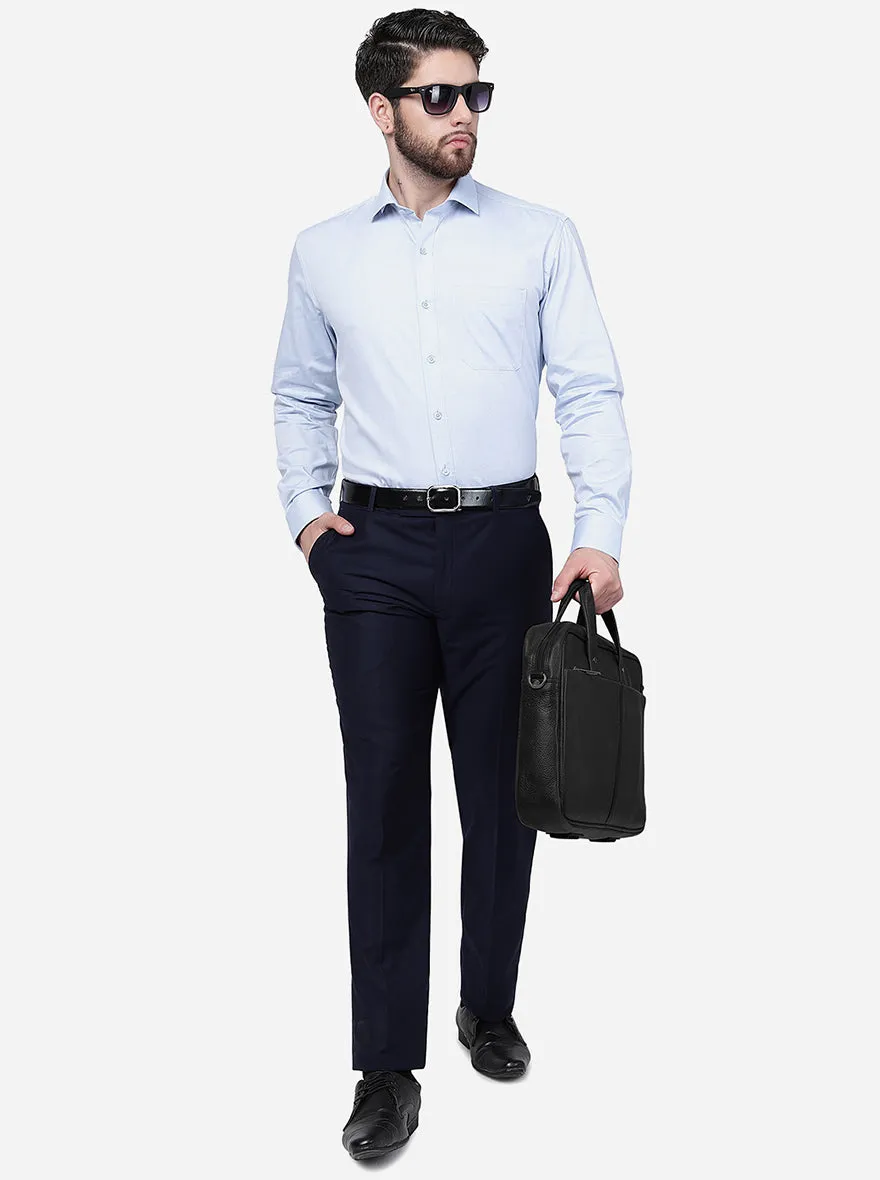 Light Blue Solid Regular Fit Formal Shirt | JadeBlue