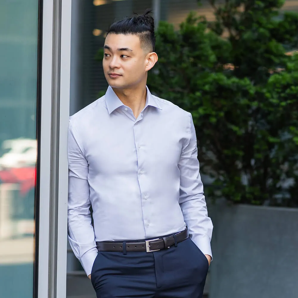 Light Gray Oxford Button Up Dress Shirt | The Scholar