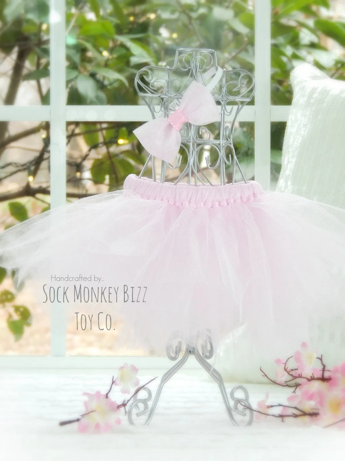 Light Pink Ballerina Tutu Set for Sock Monkey Bizz Dolls