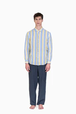 Linen Damon Shirt-Tiffany Blue