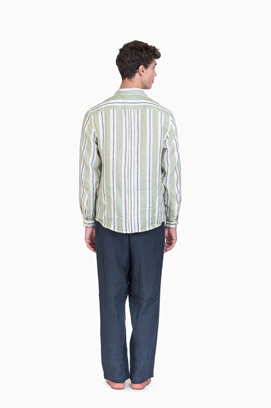 Linen Damon Shirt-Tiffany Blue