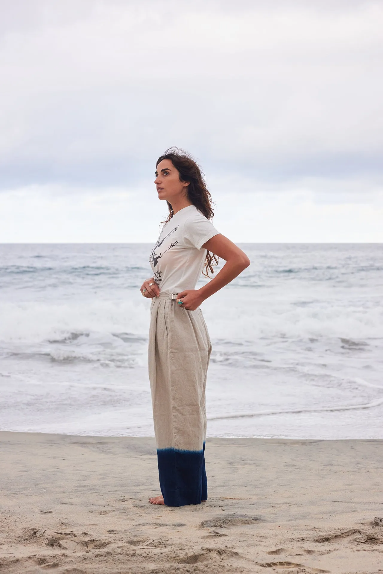 Linen Indigo Dip Pant
