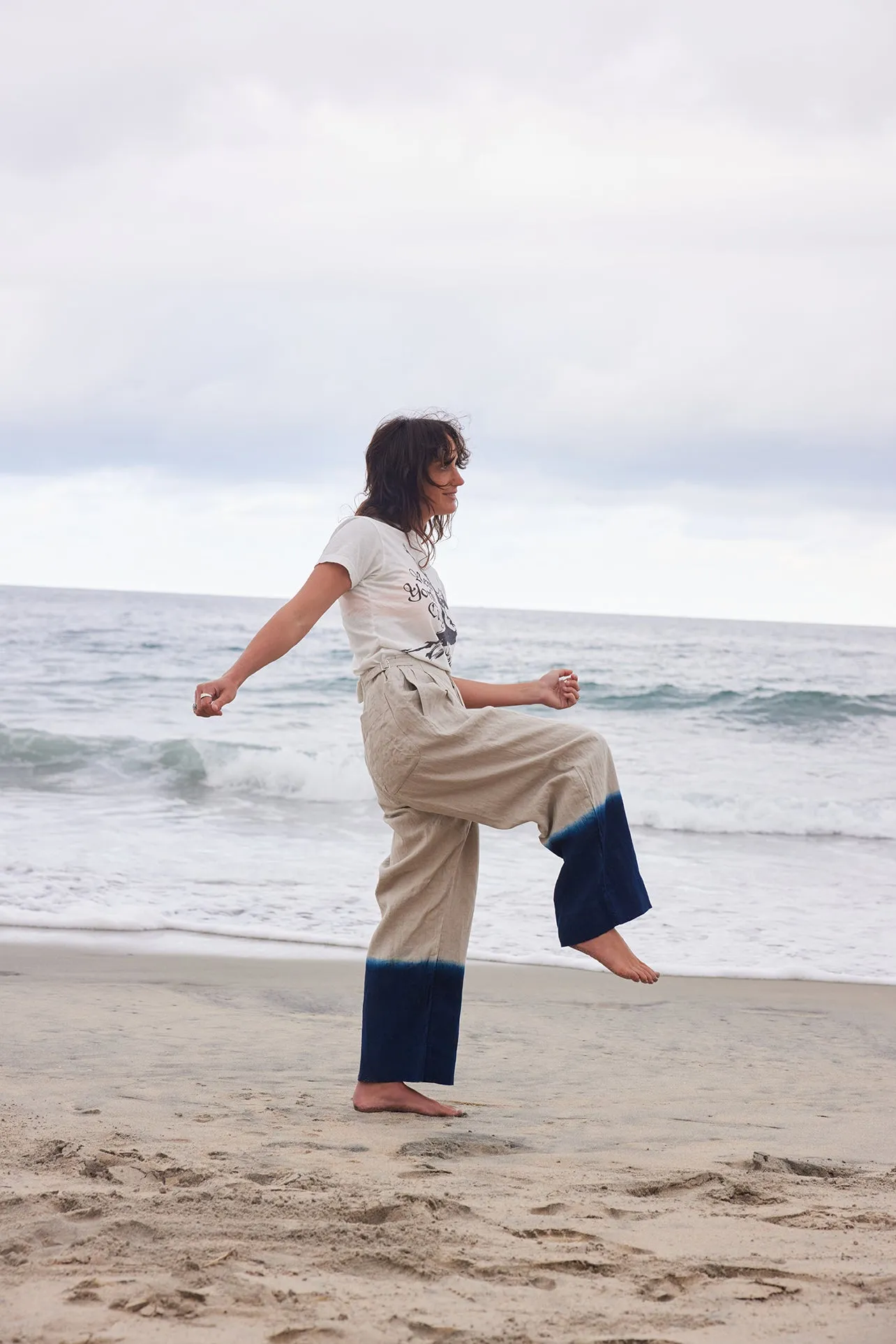 Linen Indigo Dip Pant
