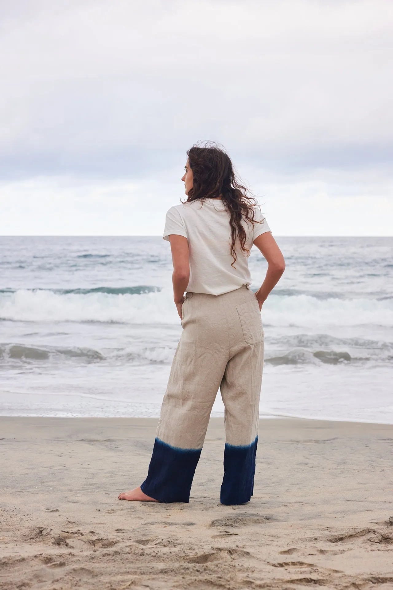 Linen Indigo Dip Pant