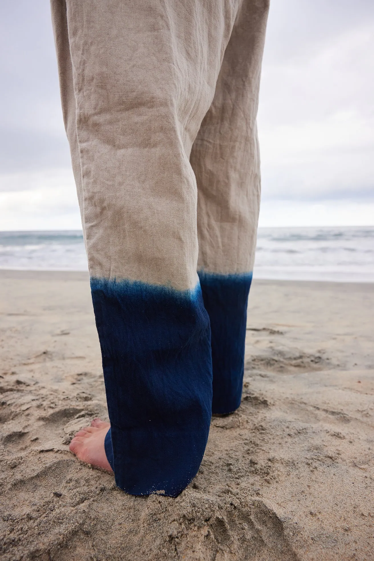 Linen Indigo Dip Pant