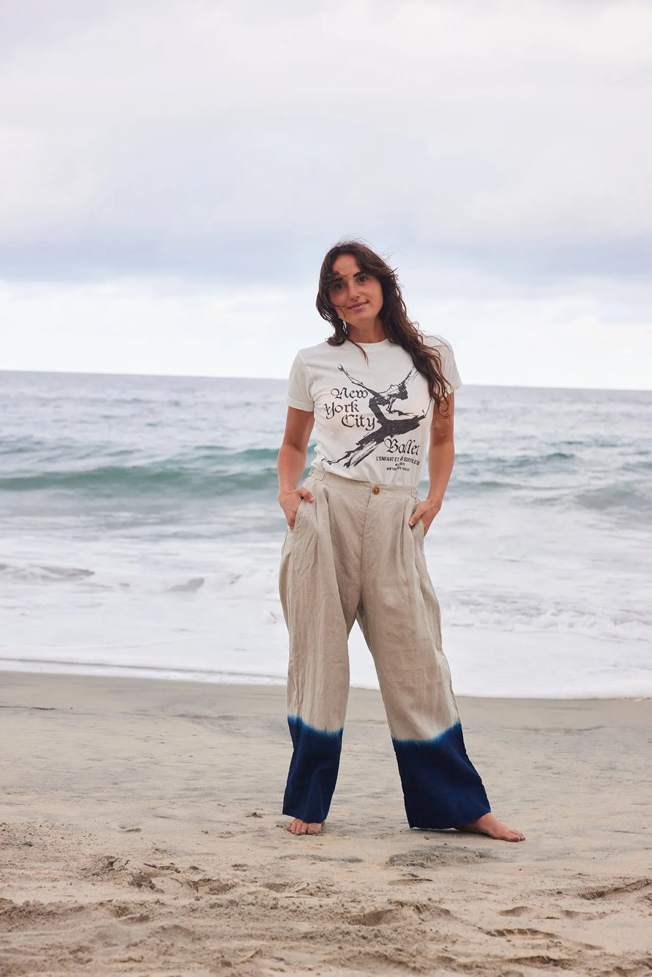 Linen Indigo Dip Pant