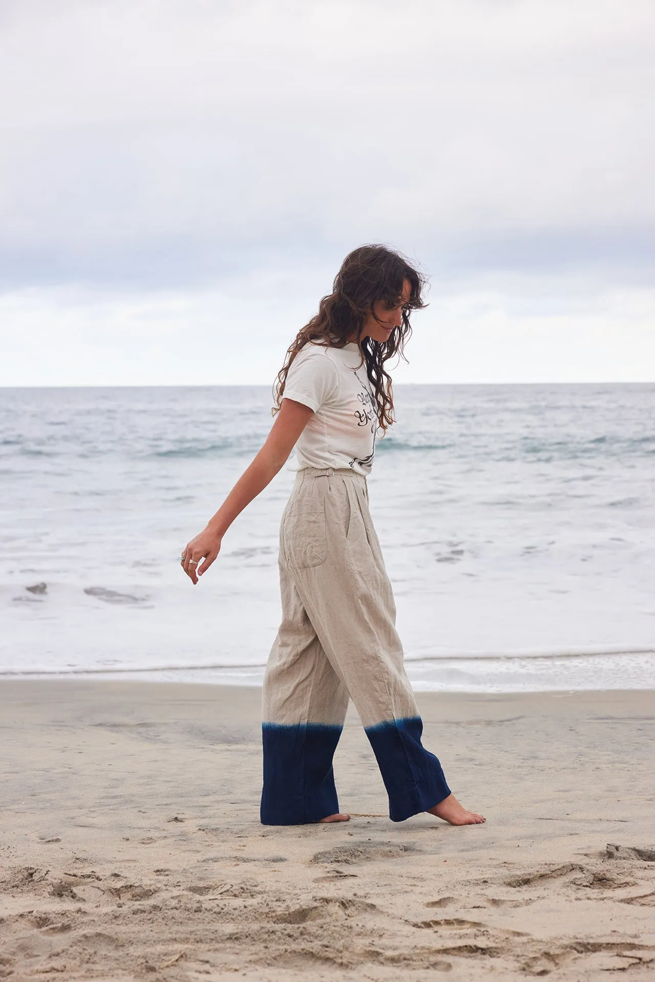 Linen Indigo Dip Pant