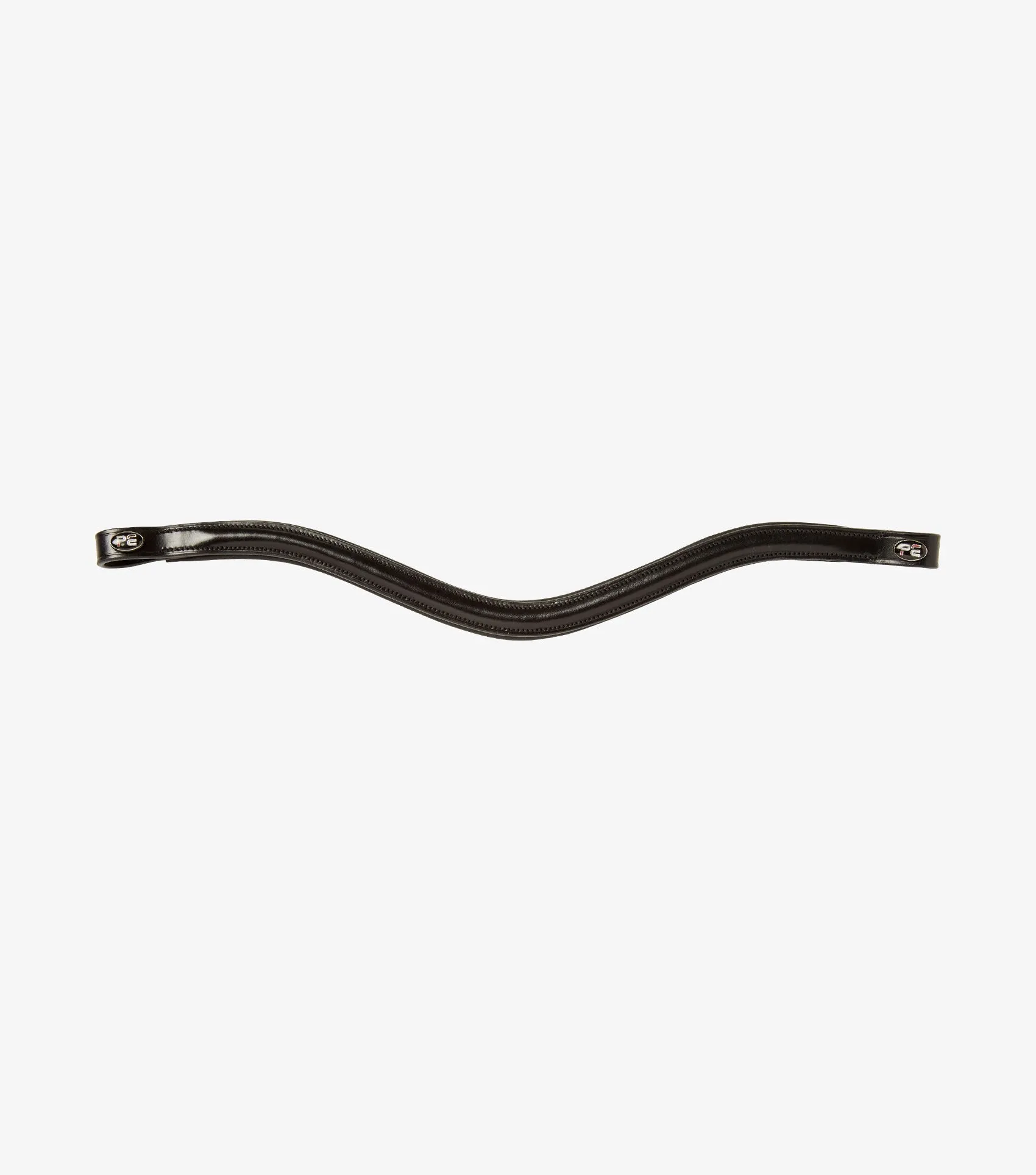 Liscio Plain Shaped Leather Browband Black
