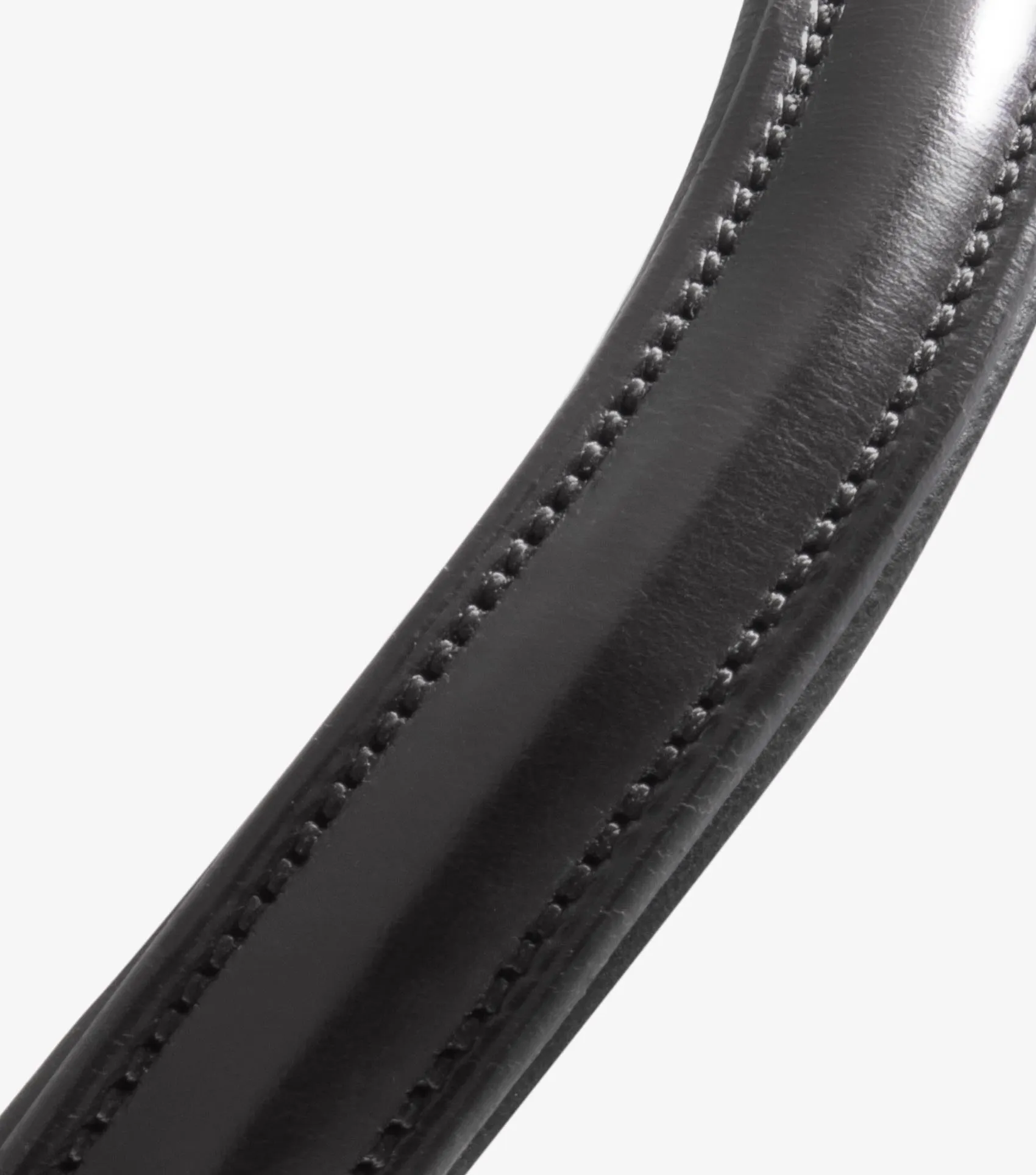 Liscio Plain Shaped Leather Browband Black
