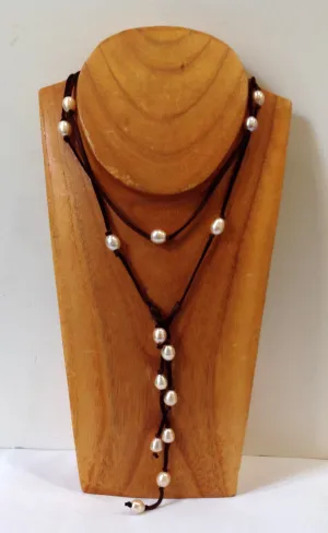 Long Wrap and Lariat Freshwater Pearl Necklace