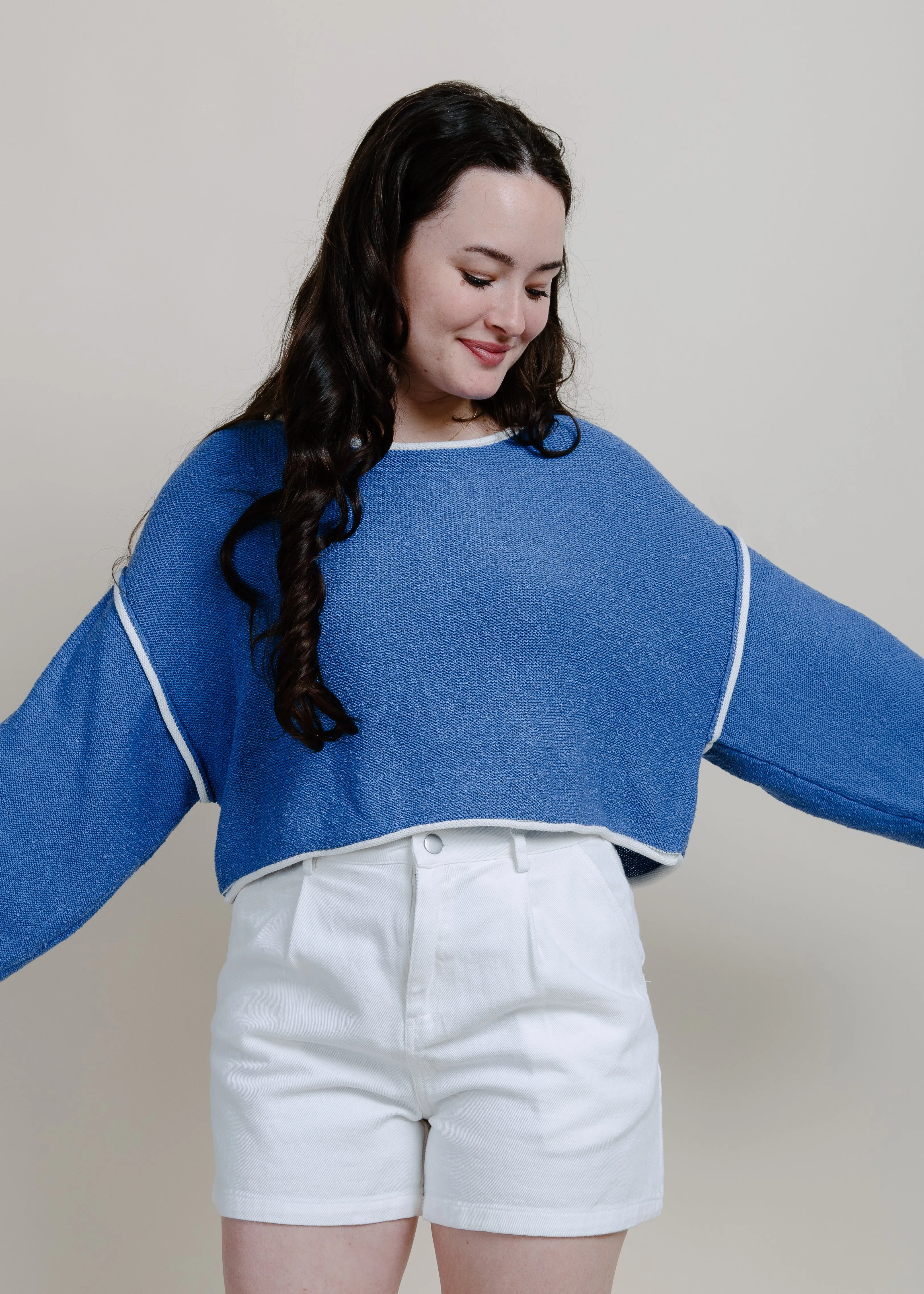 Lora Knit Sweater - Retro Blue